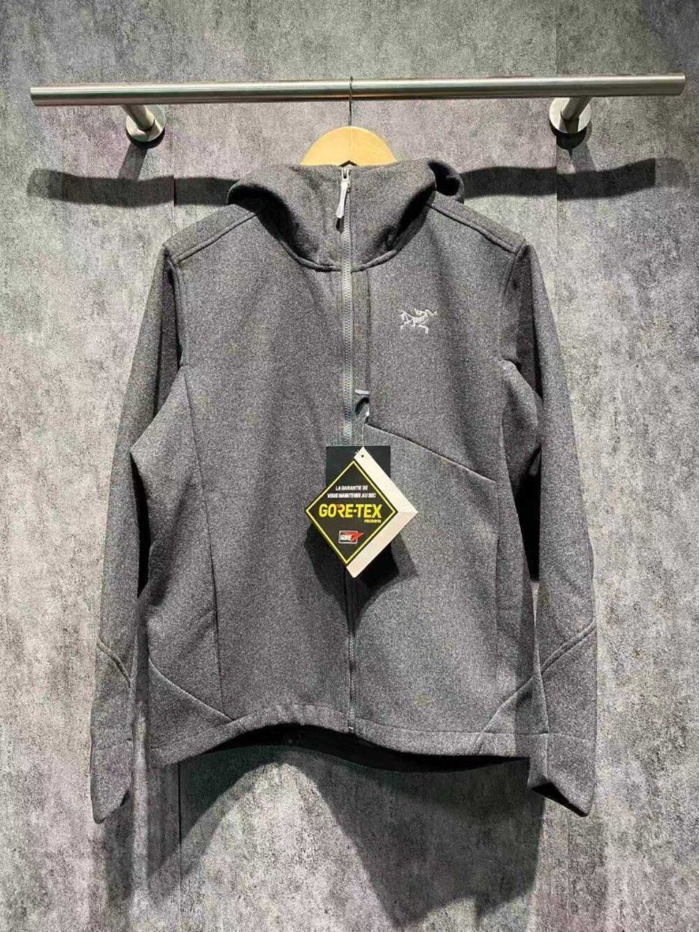 Arc'teryx Sawyer Wool Hoody in black, made with Merino wool.